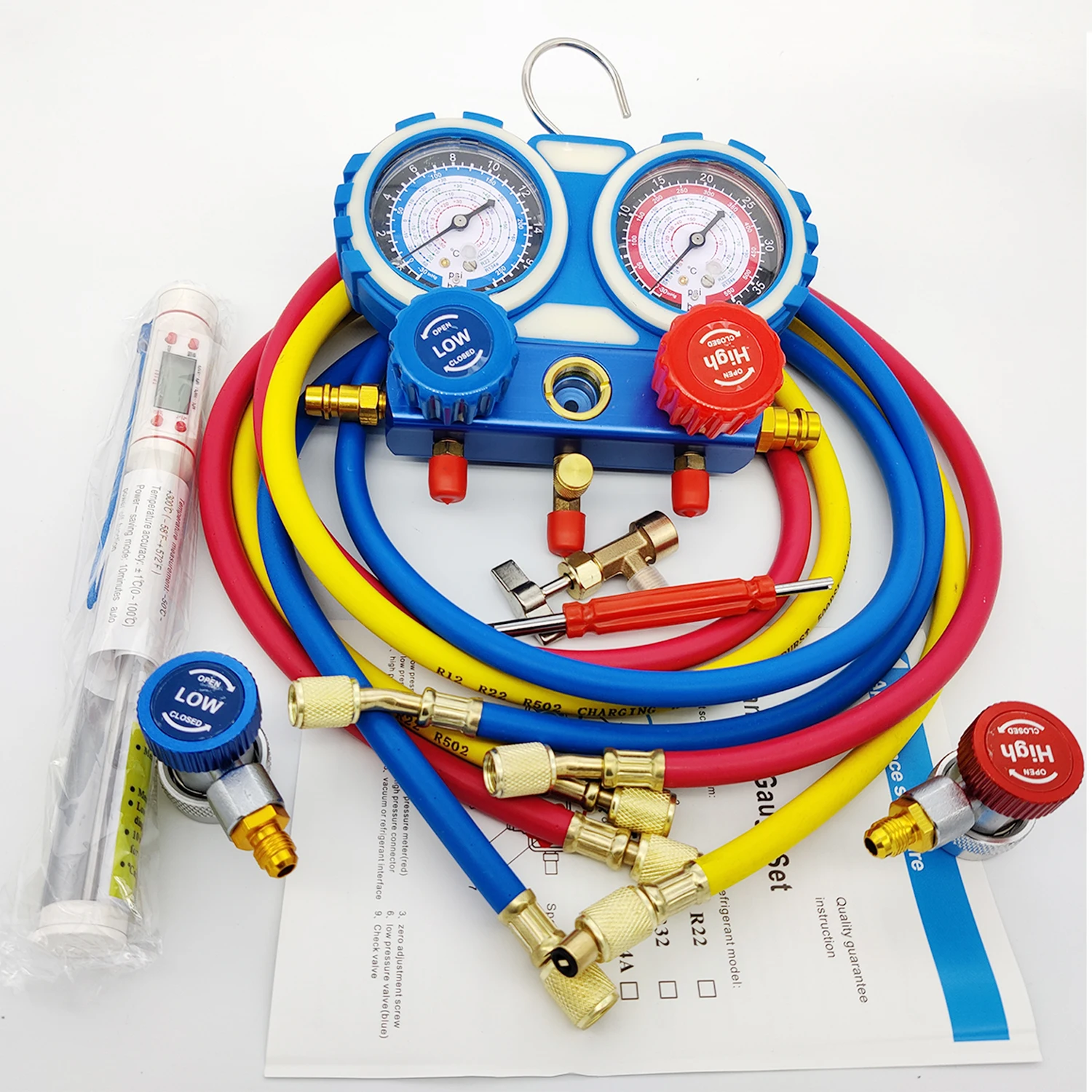 ACManifoldGaugeSetforR134aR22R407CR404A3WayAutomotiveAC