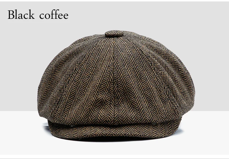 Новый осенне-зимний Ретро берет для мужчин и женщин, полушерстяная восьмиугольная кепка, модные шляпы в британском стиле, кепка для