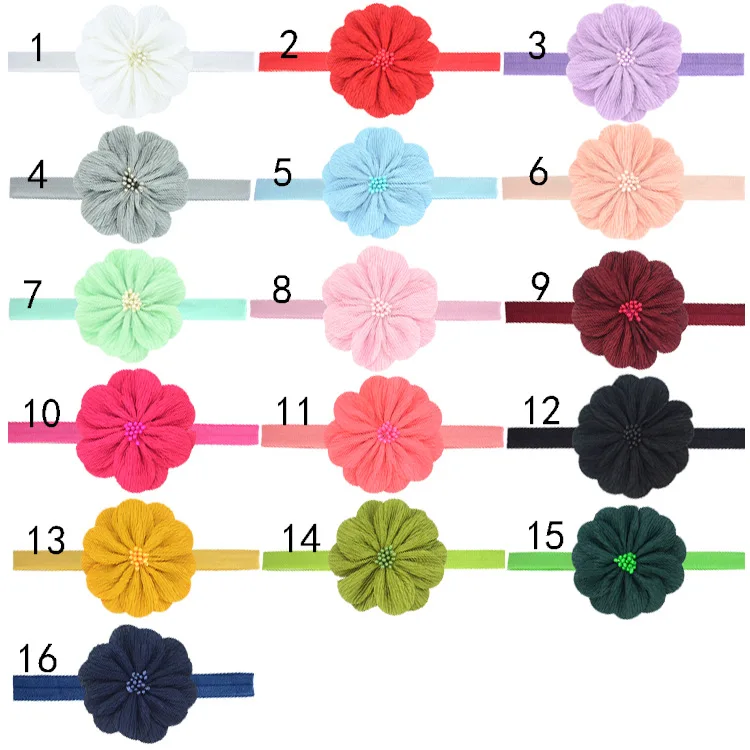 

5pcs/lot Baby Elastic Flower Headbands Rose Floral Newborn Toddler Infant Hairbands Cute Photo Props Girls Hair Accessories