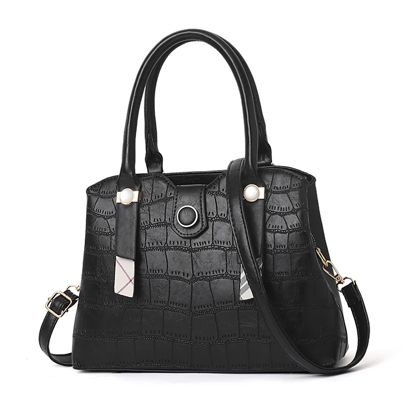 

2020 on New Style Crocodile Pattern Commuting Mommy Bag Light Luxury Elegant Women's Handbag Western Style Crossbody Bag