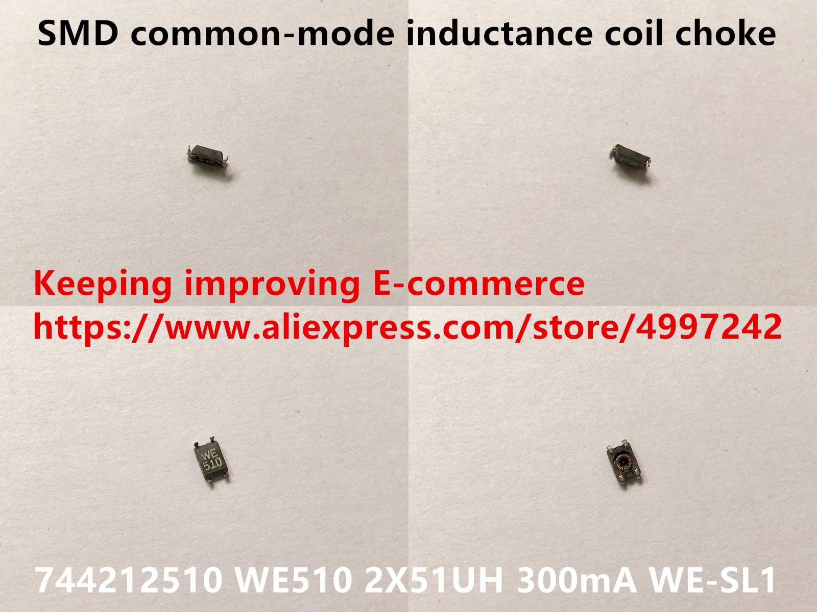 Оригинальный новый 100% 744212510 WE510 2X51UH 300mA WE-SL1 SMD синфазный Индуктивный катушечный