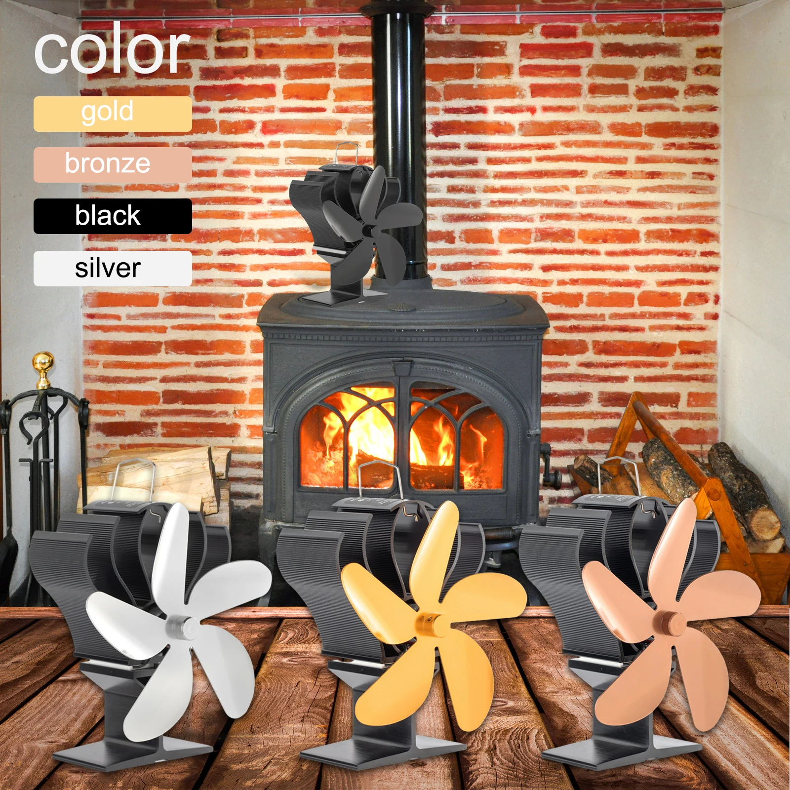 5/7 Blade Heater Fireplace Fan Log Wood Burner Quiet Home Efficient Heat  Distribution Heat Powered Stove Fan Auxiliary Heater - Fireplaces -  AliExpress