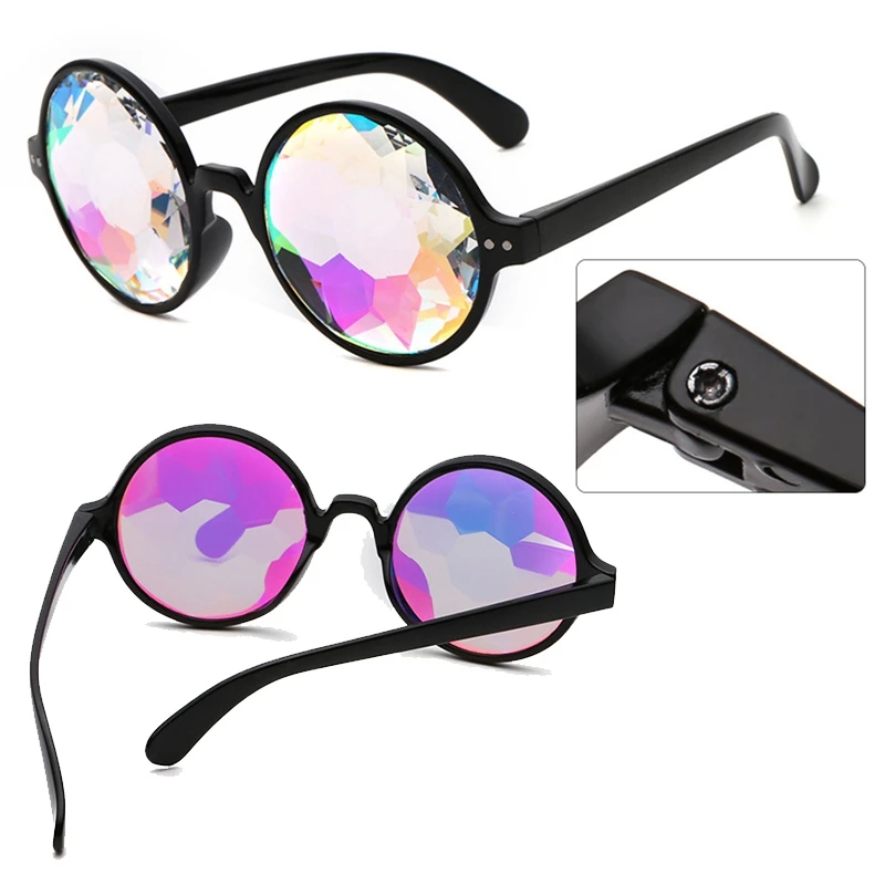 Калейдоскоп очки Rave праздничные вечерние солнцезащитные очки Diffracted Lens-черный