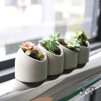 

Four-hole circular design succulent planting cement flowerpot mold molds for concrete diy desk decoration pot Clay mold