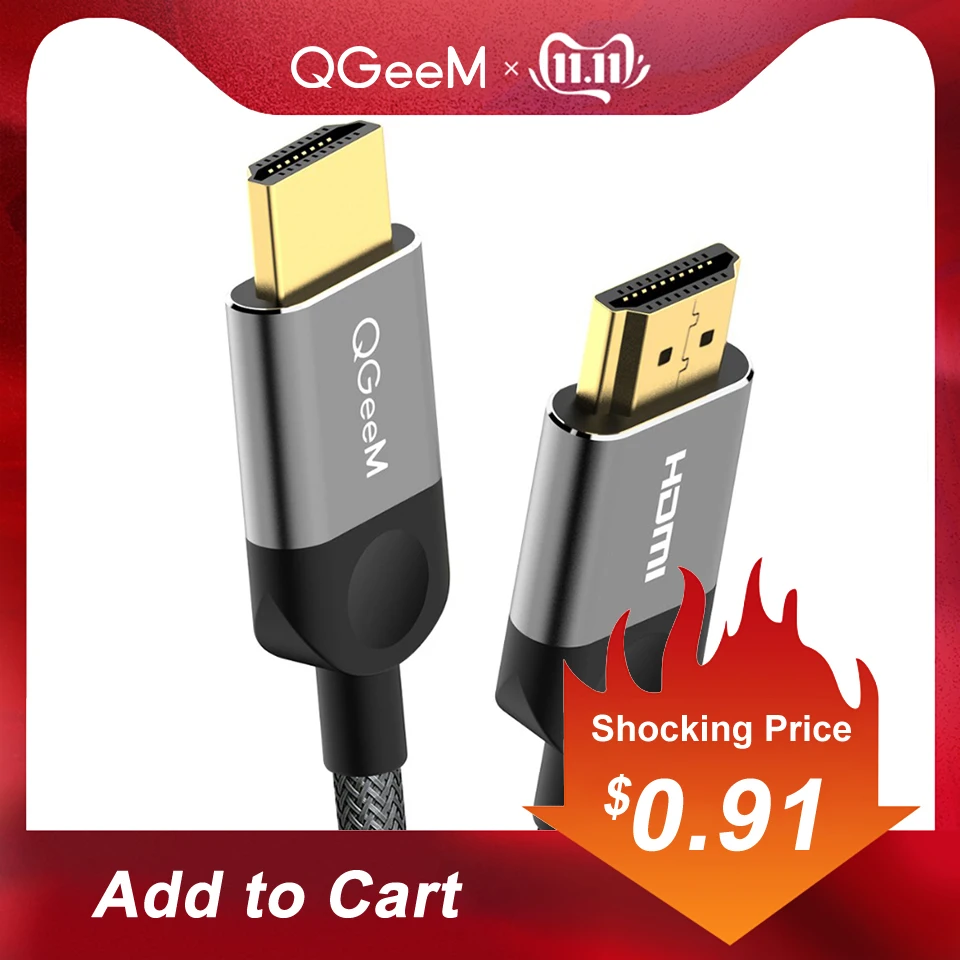 QGEEM HDMI кабель HDMI к HDMI 2,0 кабель 4 K для Xiaomi проектор Nintend переключатель PS4 телевидения TVBox xbox 360 1 м 2 м 5 m кабель HDMI