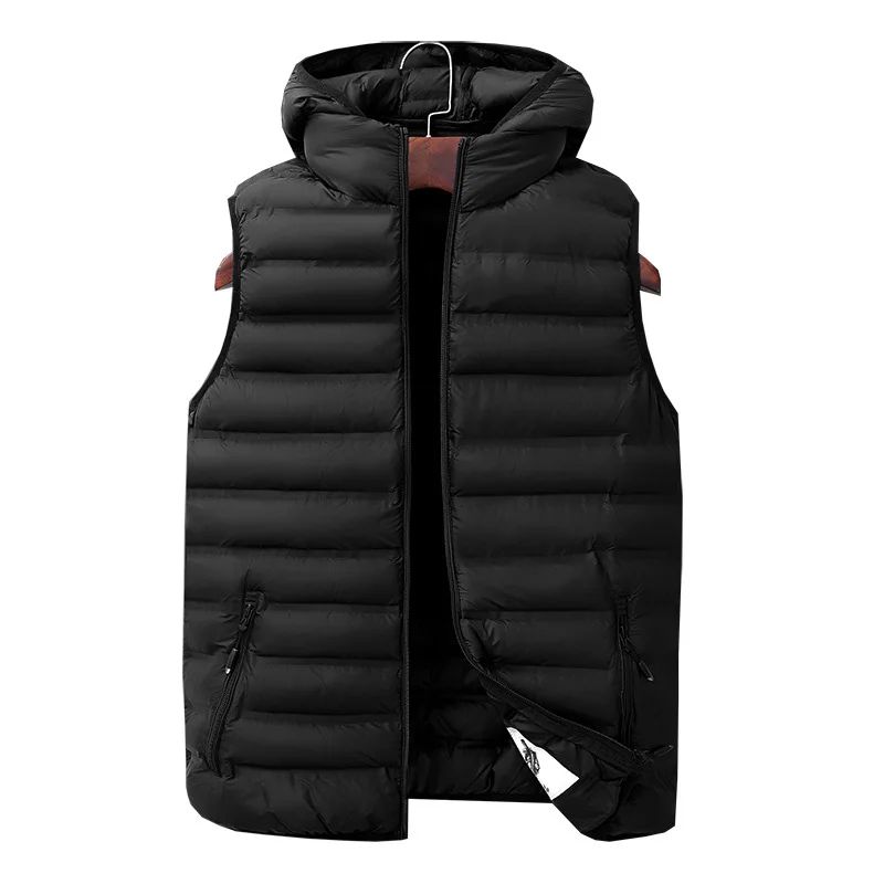 

Autumn Winter Men's Jackets Thick Vests Warm Sleeveless Down Vest Men Cotton Pad Men Gilet Veste Male Zipper Waistcoat Plus Size