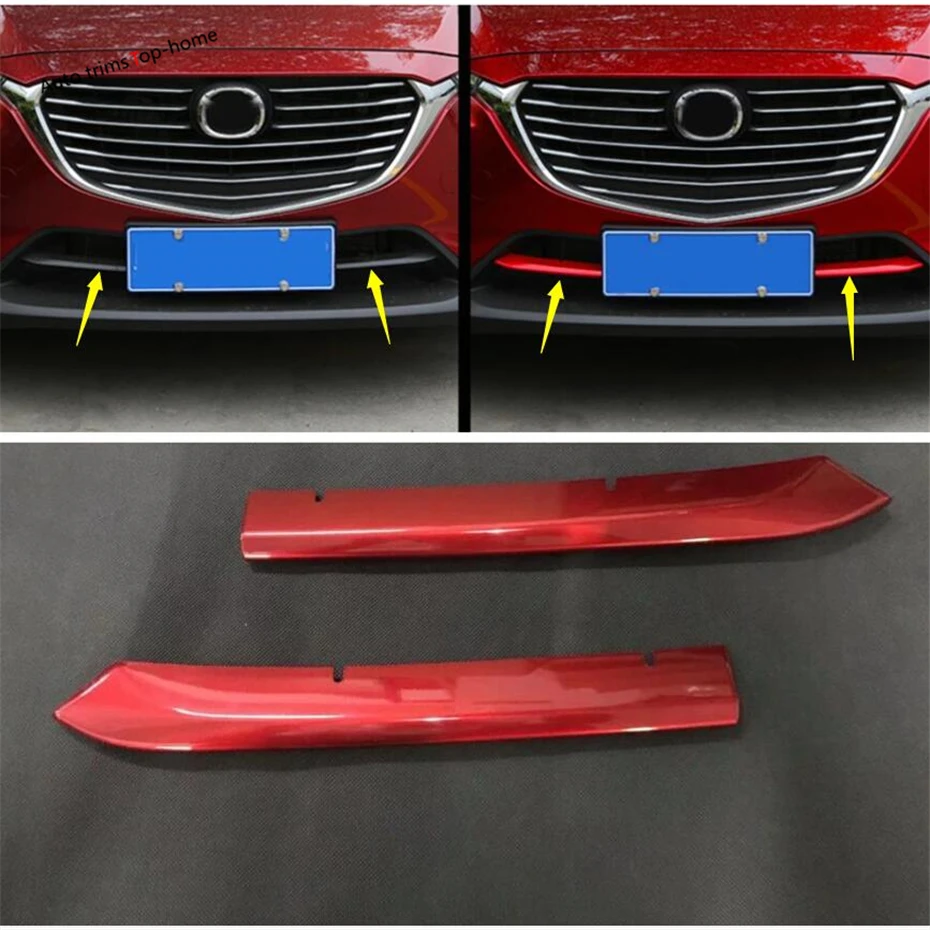 Yimaautotrims Передняя решетка для лица Защитная панель крышка с блестками отделка 2 шт. подходит для Mazda CX-3 CX3 ABS