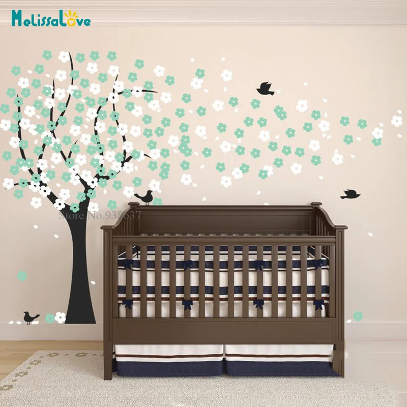 

DIY Spring Cherry Blossom Tree Wall Sticker Nursery Decal Kids Baby Room Decor Vinyl Wall Stickers Removable Wallpaper BB072