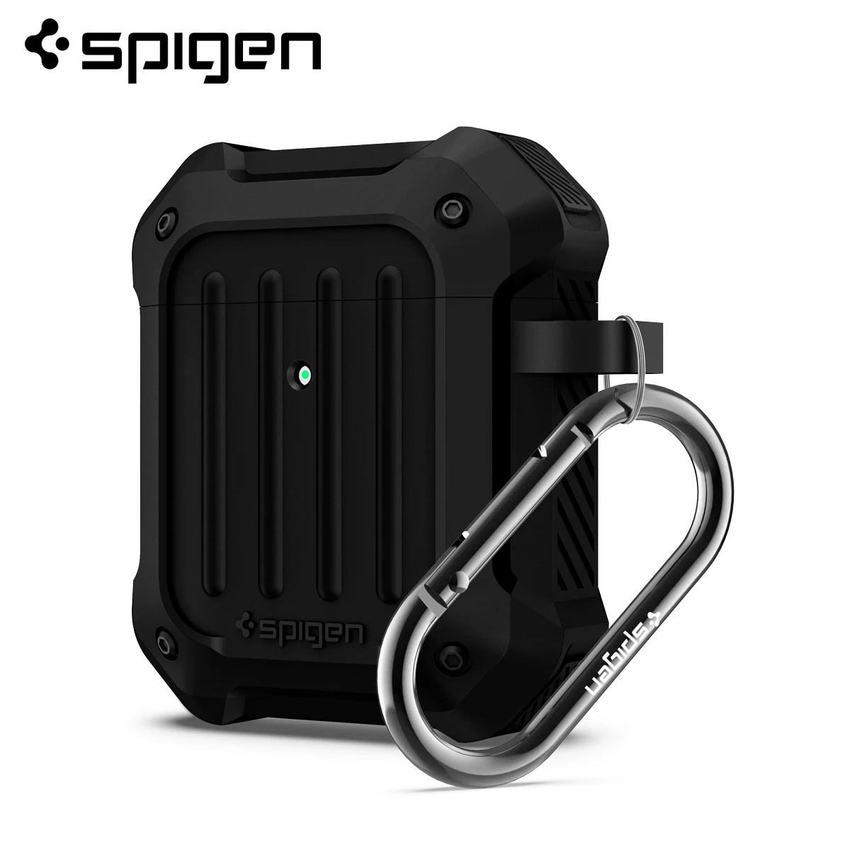 Жесткий защитный чехол Spigen для AirPods, чехол для зарядки 2-го/1-го поколения [передний светодиодный Видимый]