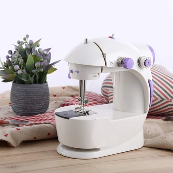 

Mini Electric Handheld Sewing Machine With Desktop Foot Pedal Night Light Household Straight Line Cutter Automatic Winding