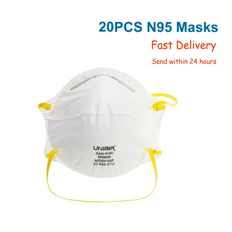 

24H Ship 20PCS N95 Masks NIOSH 5 Layers N95 Particulate Respirator Mask Anti-fog Haze Reusable Face Masks Dust Proof Mouth Mask