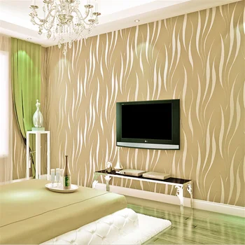 

bedroom wallpapers for living room Solid color Big wavy stripes Non Woven 3D wallpaper,High Quality modern home decoration Sale
