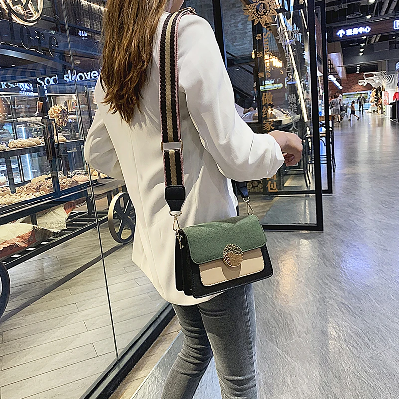 Новая мини-сумка женская мода ins ultra fire Ретро широкая сумка-мессенджер на плечевом ремне сумка с простым стилем сумки через плечо