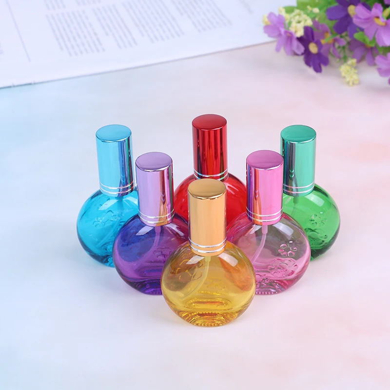 1Pcs 10ml Colorful Glass Perfume Spray Refillable Atomizer Travel Scent Bottles Random