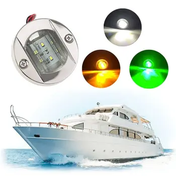 

DC 12V LED Round Stainless Steel transom boat light LED Tail Lamp Marine Boat Accessories