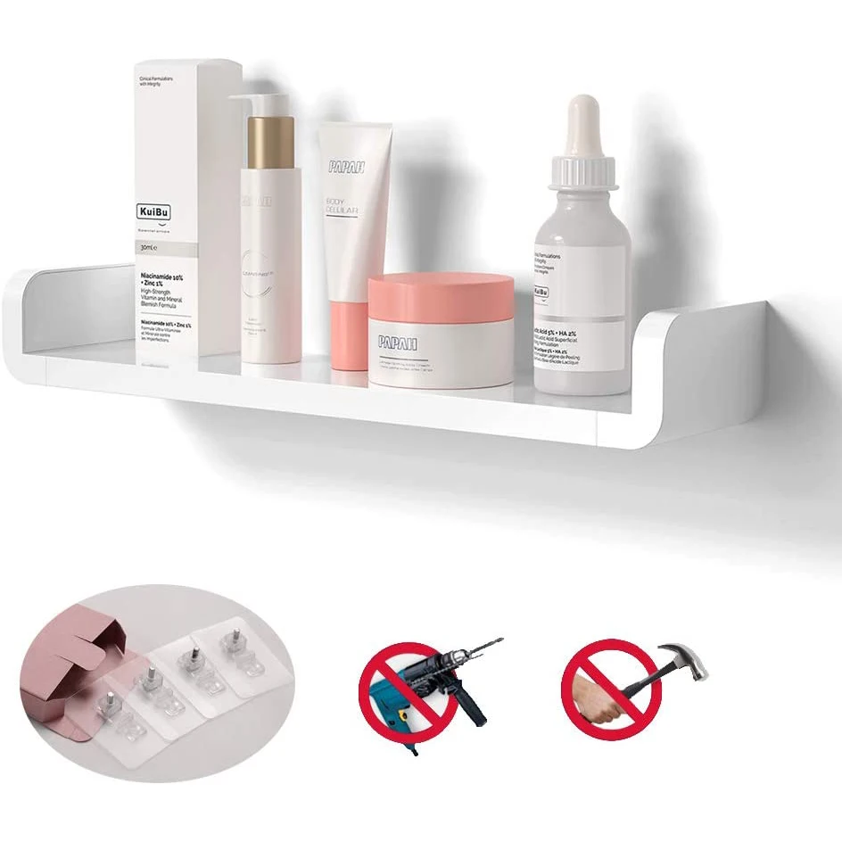 1 Pack, Seagreen Laigoo Adhesive Bathroom Shelf No Drilling Wall Shelf Floating Shelf Bathroom Organizer 