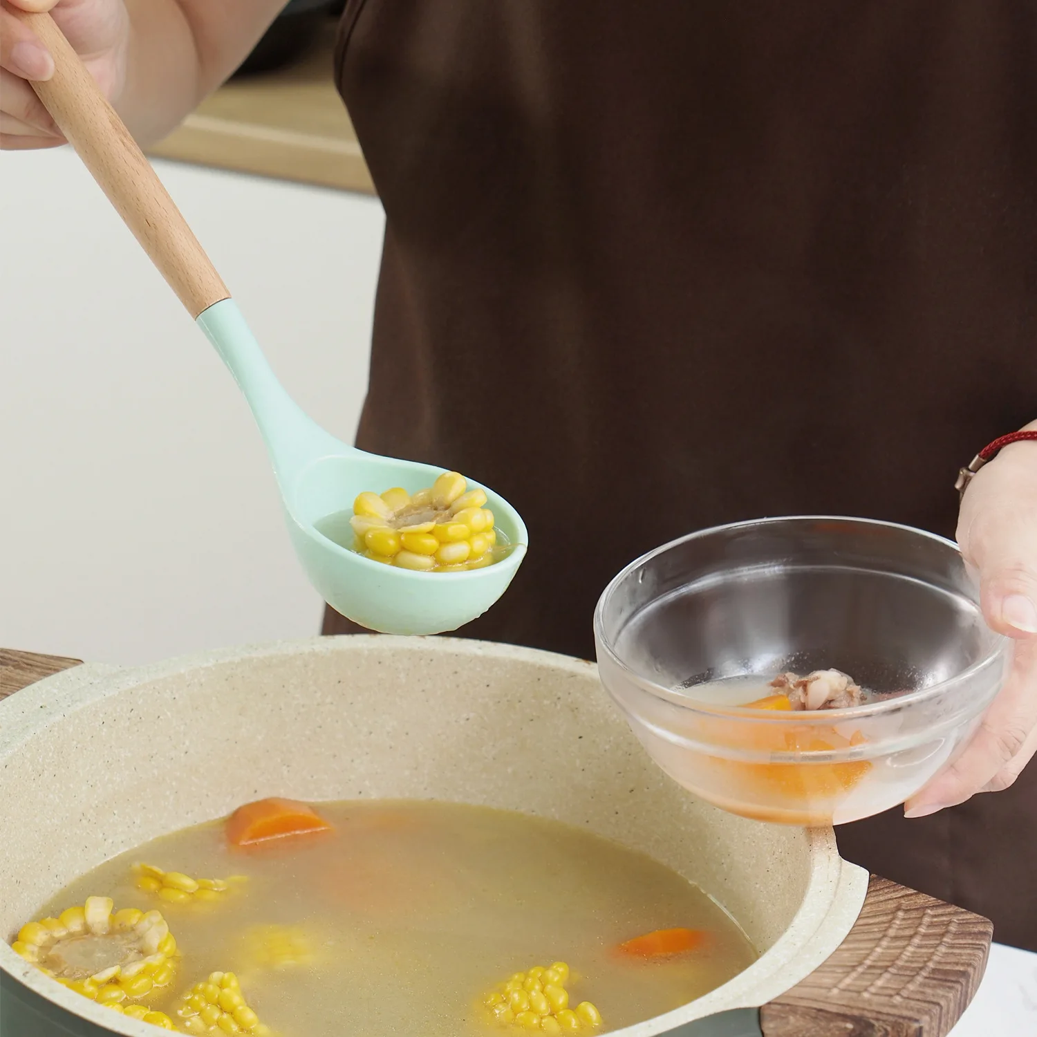 Wood Silicone Turner Soup Spoon Spatula Brush Scraper Pasta Server Egg Beater Cooking Tools Kitchenware kitchen utensil set