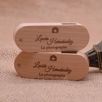

LOGO Customize Wooden Portable Maple Wood USB Flash Drive 2.0 Pen Drive 4GB 8G 16GB 32GB 64GB Memory Stick U Disk Wedding Gifts