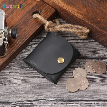 

Men's Women's Genuine Leather Coin Purse Zipper Wallet Card Holder Vintage