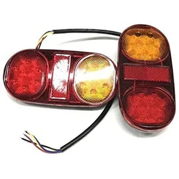 

Yellow+Red LED Tail Lights Stop ABS Waterproof Indicator Car Boat Trailer Bulbs Accessories DC 10-30V