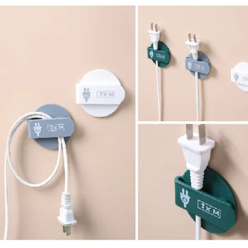 

Wall-mounted Wire Hook Home Safe Card Line Buckle Kitchen Bathroom Power Plug Holder Wall Cable Manager Storage Fixing Frame