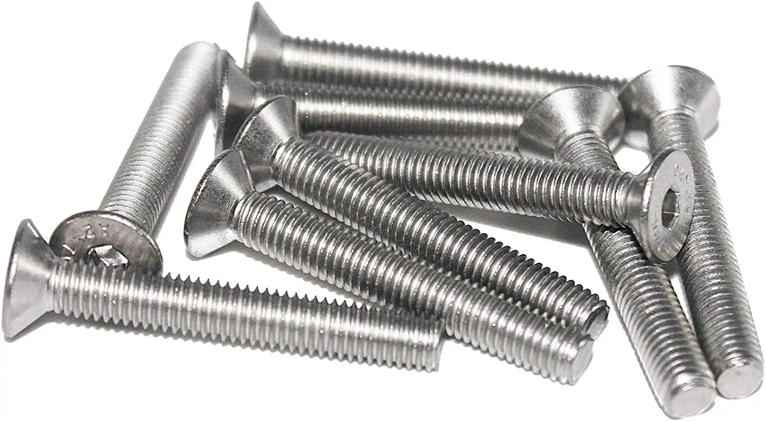 

Fullerkreg 18-8 Stainless Steel Hex Drive Flat Head Screw M6 x 1 mm Thread, 50 mm Long,Packs of 10