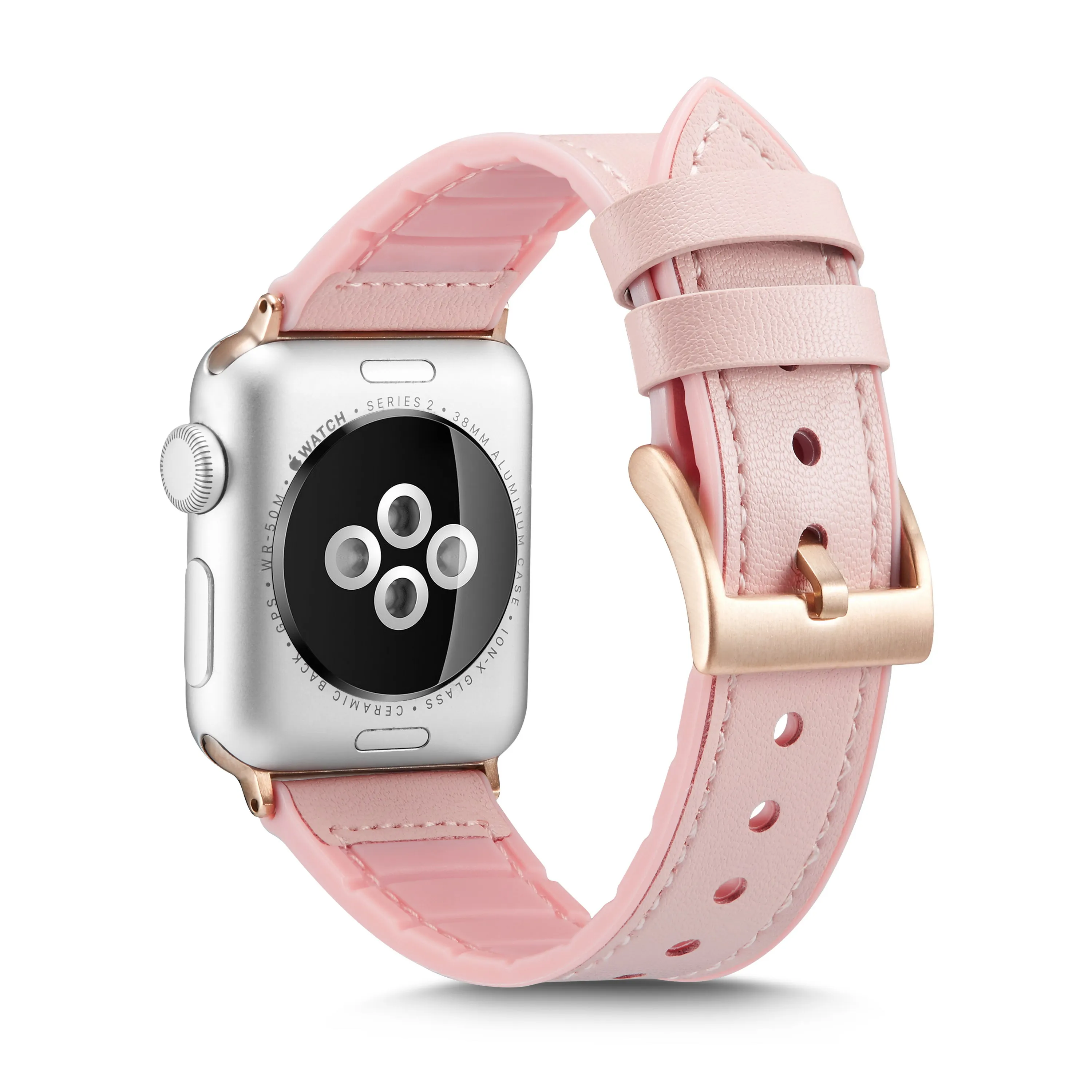 40/44 мм женские часы ремешок для наручных часов Apple Watch Series 5 4 3 браслет из мягкой резины с кожаный ремешок для наручных часов Apple Watch Series 3 2 полосы