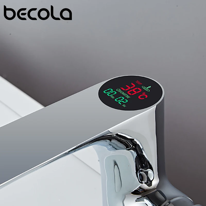 BECOLA светодиодный смеситель для ванной комнаты с цифровым дисплеем и датчиком