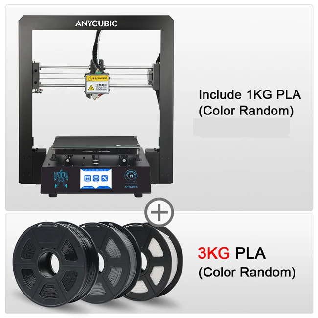 ANYCUBIC 3d принтер I3 Мега Большая печать DIY комплект пространство TFT цветной сенсорный экран Полный металлический каркас платформа drukarka 3d imprimante - Цвет: I3 Mega add 3KG