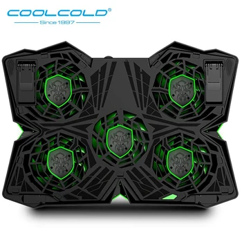 

COOLCOLD Ultra Quiet Laptop Cooling Stand Notebook USB Fan Air Extracting 2 USB Ports and 5 cooling Fan for 17inch Laptop