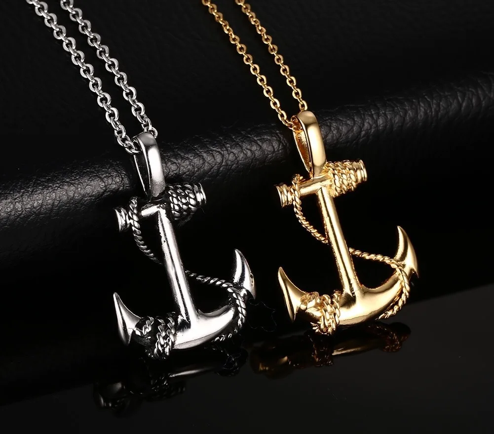 Gold Anchor Necklace Men | New Fashion Necklace Anchor | Sailor Anchor  Necklaces - 2023 - Aliexpress