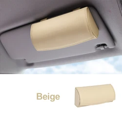 Premium Car Visor Sunglasses Holder and Storage Organizer (Beige)