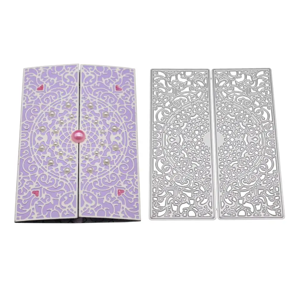  Lace Background Border Cards Making Metal Cutting Dies Invitation Card Scrapbooking Decorative Sten - 4.00005E+12