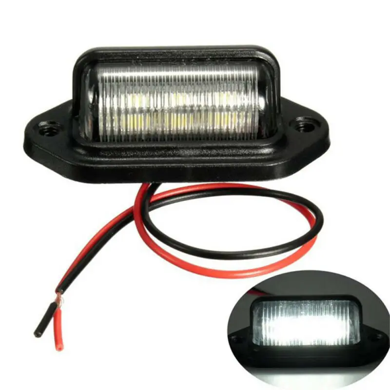 2x Водонепроницаемый 6-светодиодный 12V номерного знака светильник шаг лампа подходит для багажник автомобиля трейлер