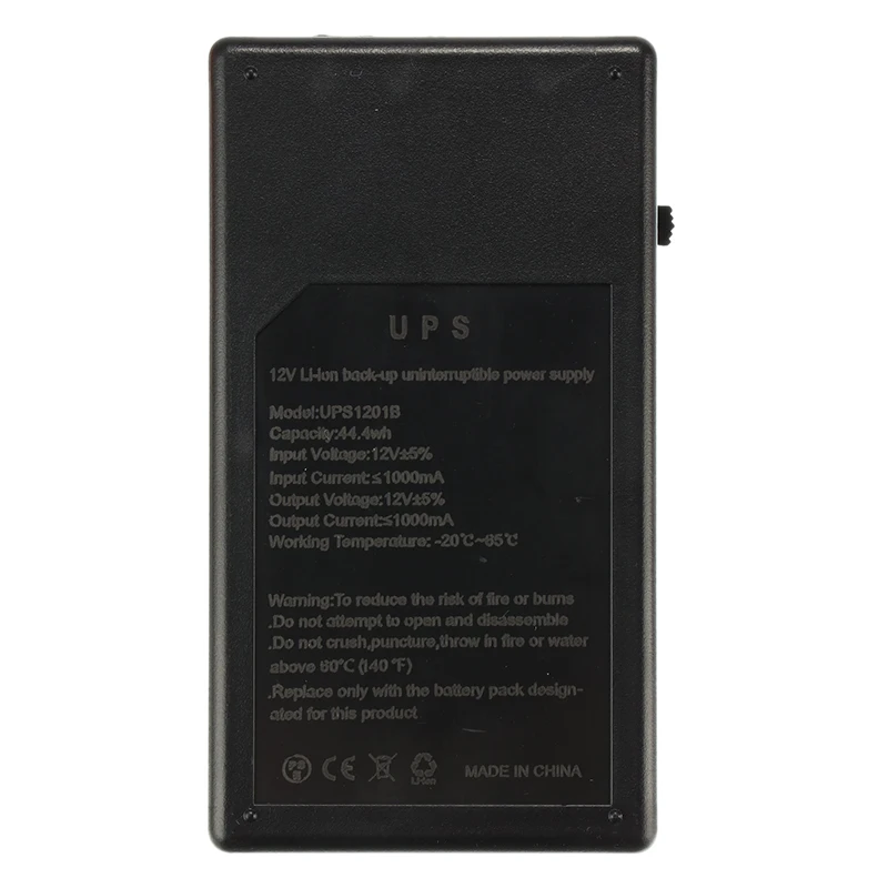 12V 1A 44,4 W UPS непрерывного резервного копирования Питание мини Батарея для Камера маршрутизатор безопасности в режиме ожидания Питание 111x60x43 мм
