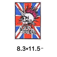 Пистолеты вышитые патчи Флаг Великобритании Значки для одежды череп