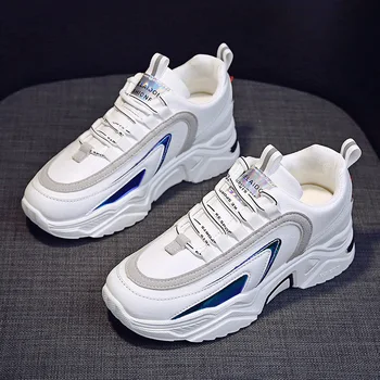 

2020 Hot Casual Shoes Women's Chunky Sneakers Breathable Women Shoes Platform Flats Basket Femme Tenis Feminino White Sneakers
