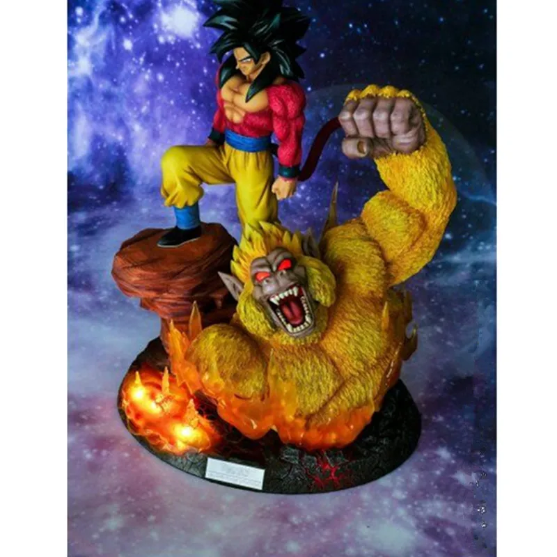 

Dragon Ball Z Super Saiyan 4 Son Goku Gold Orangutans Scene Statue Resin Figure DBZ Action Figures Collectible Model Toys M4294