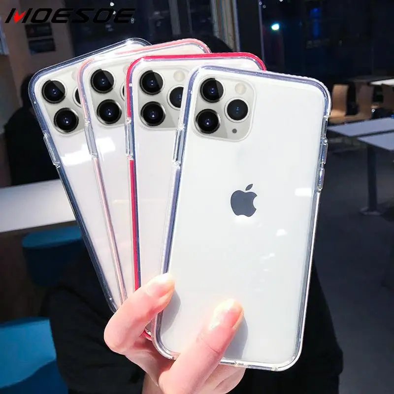 MOESOE двойного слоя противоударный Прозрачный чехол для iphone 11 Pro Max X XR XS MAX 7 8 10 лет 6s 6
