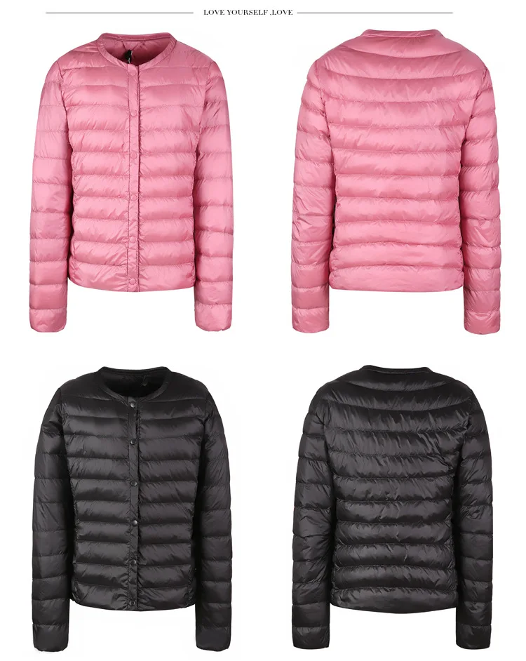 New Style down Jacket Women Slim Crew Neck Korean-style Slimming Slim Fit Versatile Short Light Special Offer down Jacket F