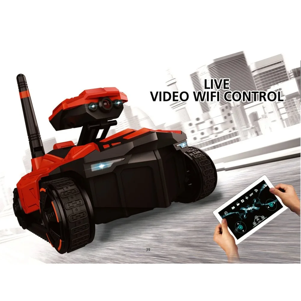 ATTOP YD-211 Радиоуправляемый танк с HD камерой Wifi FPV 0.3MP камера приложение пульт дистанционного управления Танк радиоуправляемая игрушка телефон Управление светодиодный Робот Детская игрушка