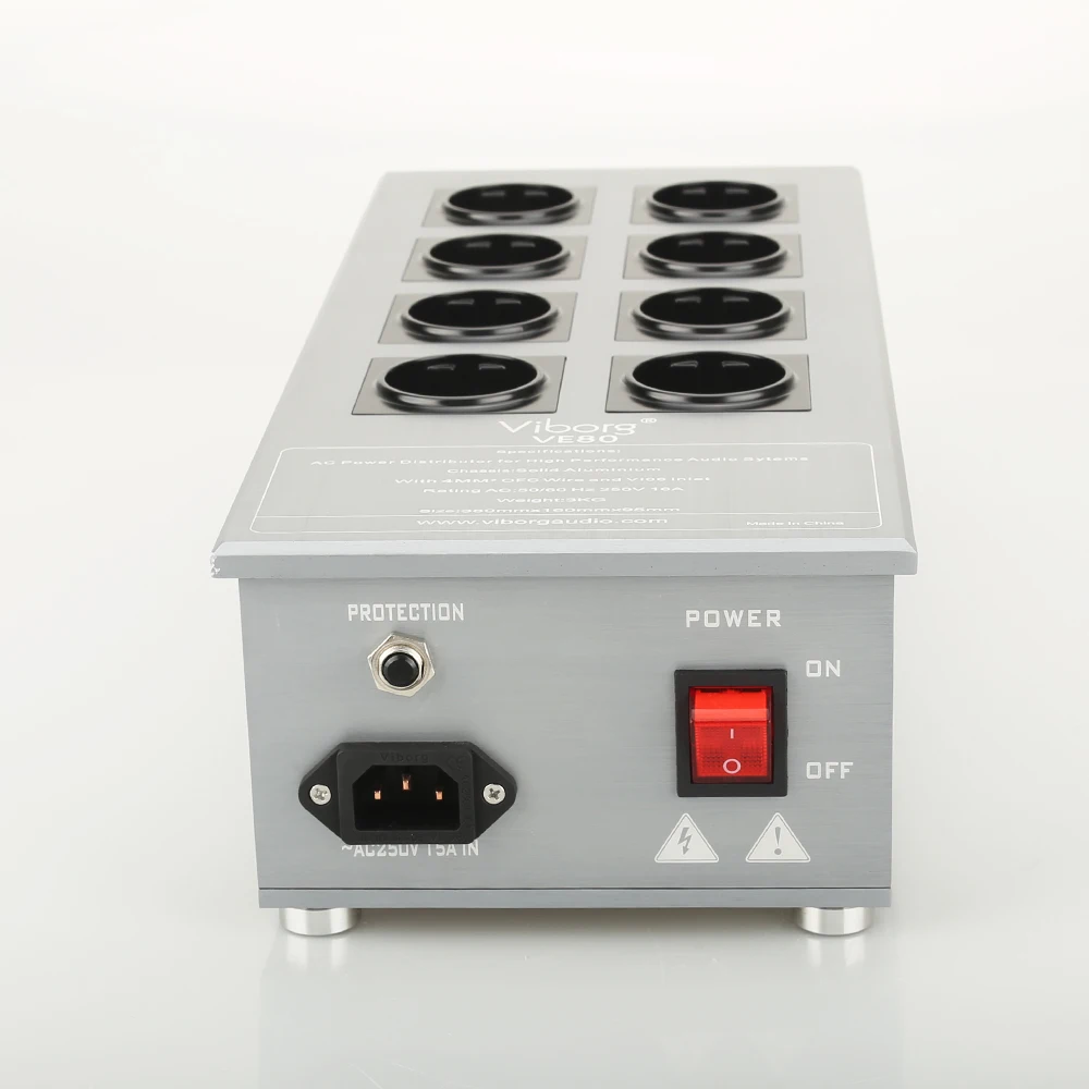 고품질 8 가지 방법으로 Schuko 소켓 AC 전원 분배기, 3300W/15A 50HZ 3KG 발전소 서지 보호 VE80 필터