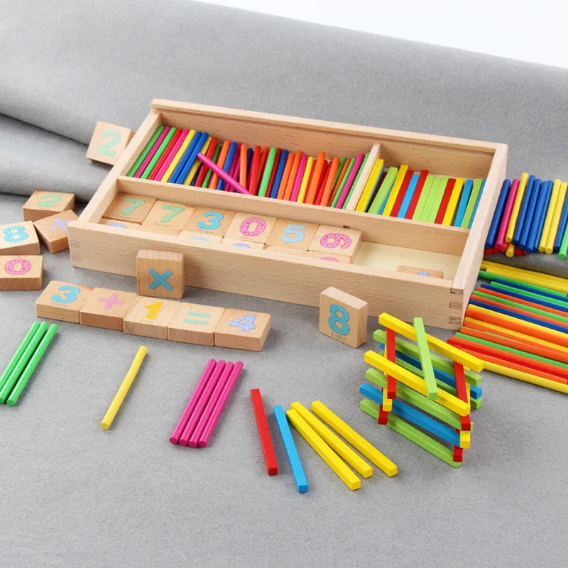 

Wooden with Numbers Counting Sticks Educational Toy zhi hui bang Color Calculation Game Box Early Childhood Educational CHILDREN