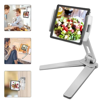 

Wall-Mounted Mobile Phone Holder Stand 360 Rotating Bracket Aluminum Foldable Table Bracket for iPad/ Tablet/ iPhone