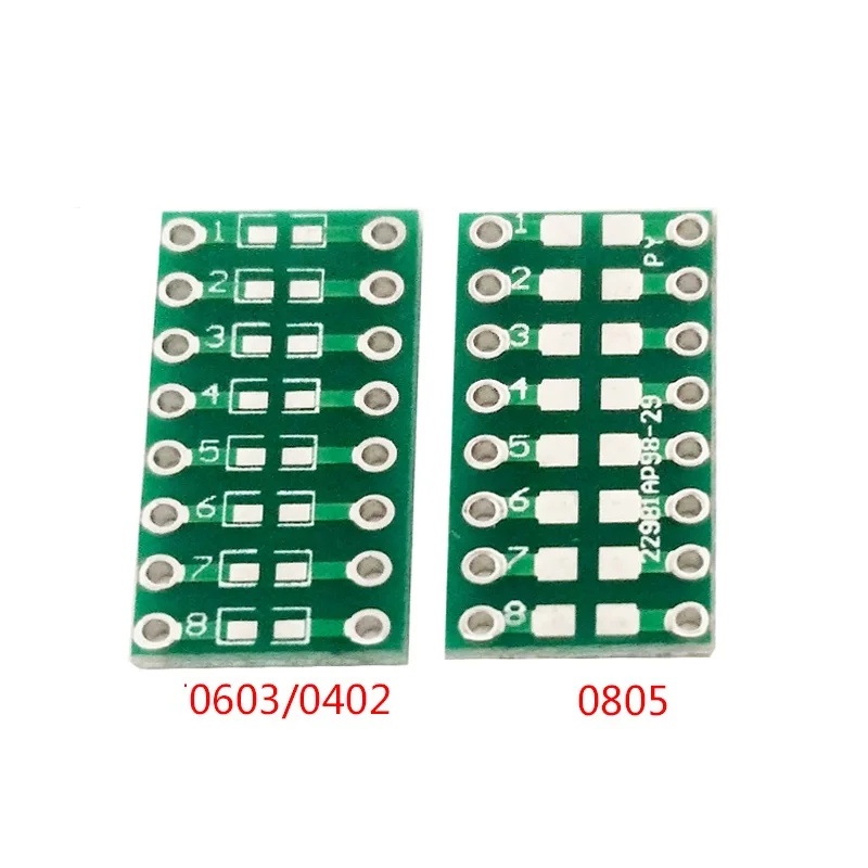 20 шт. двухсторонняя 0805 0603 0402 SMD SMT для DIP СВЕТОДИОДНАЯ плата адаптера печатная
