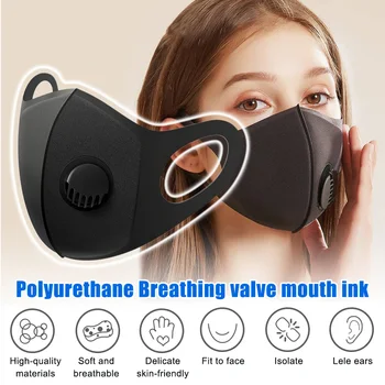 

3D Sponge Mouth Mask with Breathing Valve Double Layers Comfortable Outdoor Riding Cycling Unisex Reusable Face Masks