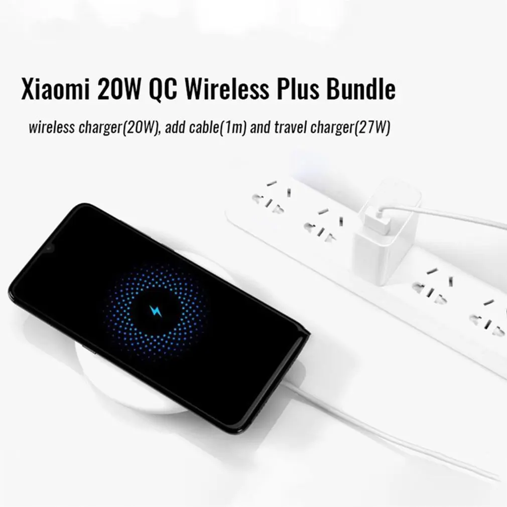 

Xiaomi Millet Qi Wireless Charger Smart Quick Charge Fast Charger 20w for iPhone X XR XS 8 plus For Sumsung S9