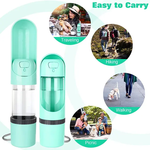 2 in 1 Portable Water Bottle for Dogs Dog Drinking Bowl for Small Large Dogs Feeding Water Dispenser Cat Dogs Outdoor Bottles 3