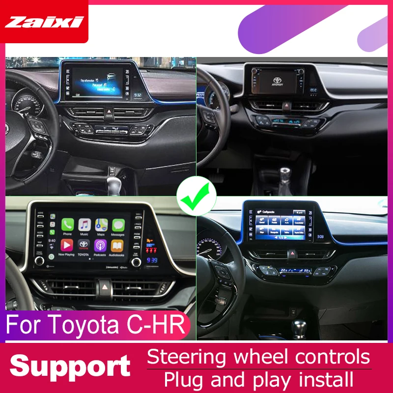 ZaiXi 2 DIN Автомобильный плеер GPS Navi навигация для Toyota C HR 2017 автомобильный Android