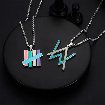 

DJ Alan Walker Necklace Cosplay Props Unisex Luminous Pendant Electronic Music Bar Accessories